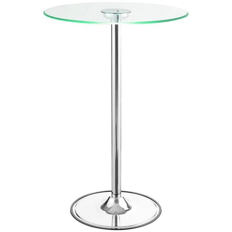 Mesa de pub LED con tapa redonda contemporánea de vidrio Coaster 28" transparente Foto 3 de 4
