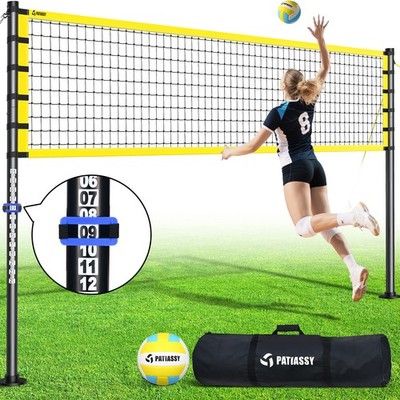 Professional Volleyball Net Set Heavy Duty Portable with Adjustable Poles +Bag