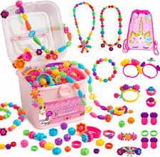 Pop Beads Jewelry Kit for Girls, 520 Colorful Snap Beads for Bracelets