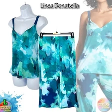 NWT Linea Donatella Women's L 2-Pc. Clement Cropped Pajamas Set CTM147