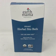 Earth Mama Organics Herbal Sitz Bath, Blue/White Box, 6 Sachets 3.3 oz