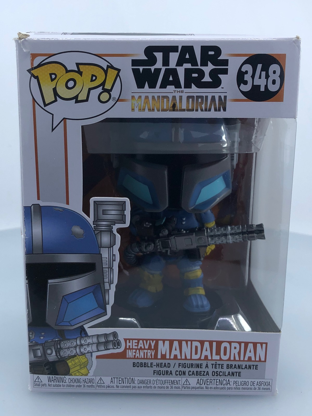 Funko Pop! Star Wars The Mandalorian Heavy Infantry Mandalorian #348 Damaged Box