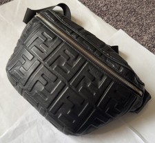 Fendi FF  Zucca Embossed Leather Belt Crossbody Bag - USED 