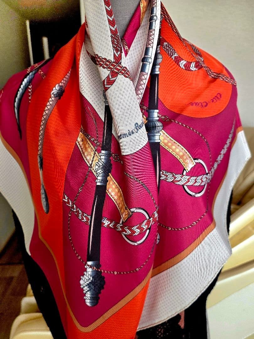 HERMES Silk Scarf Carré 90 CLIC CLAC Double Face … - image 17