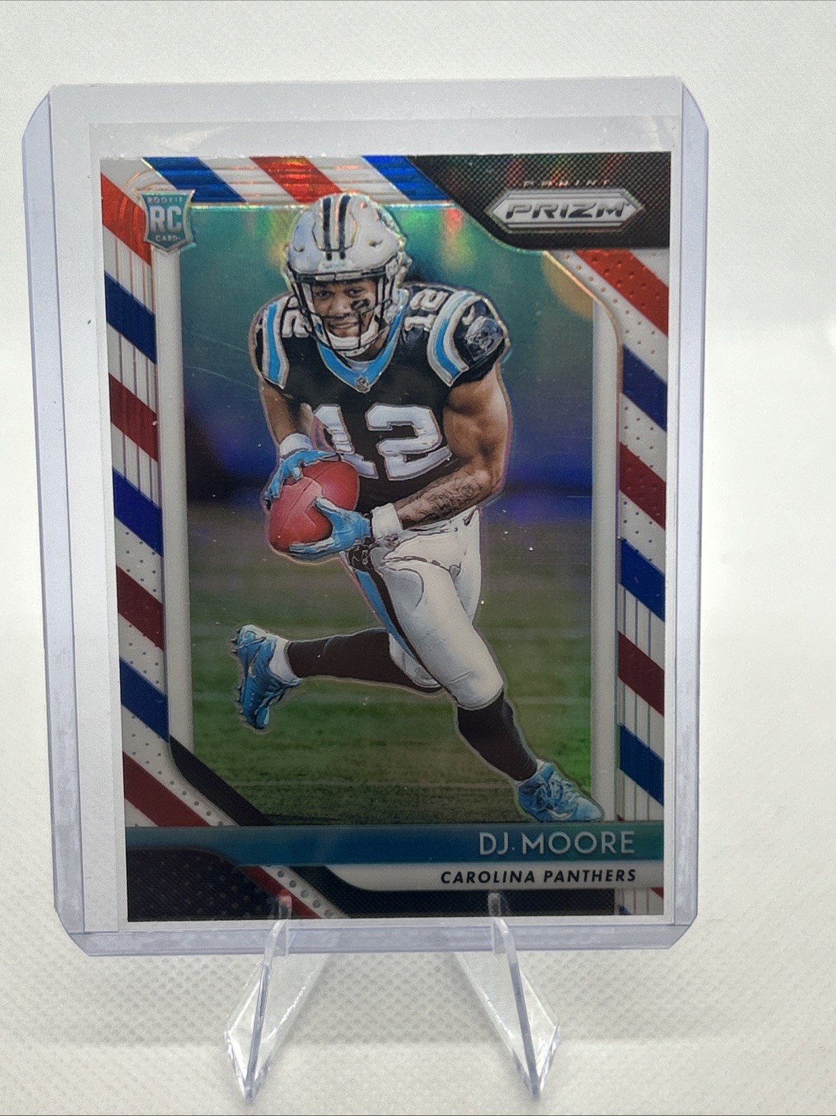 2018 Panini Prizm - Rookie D.J. Moore #207 Red White & Blue Prizm (RC)