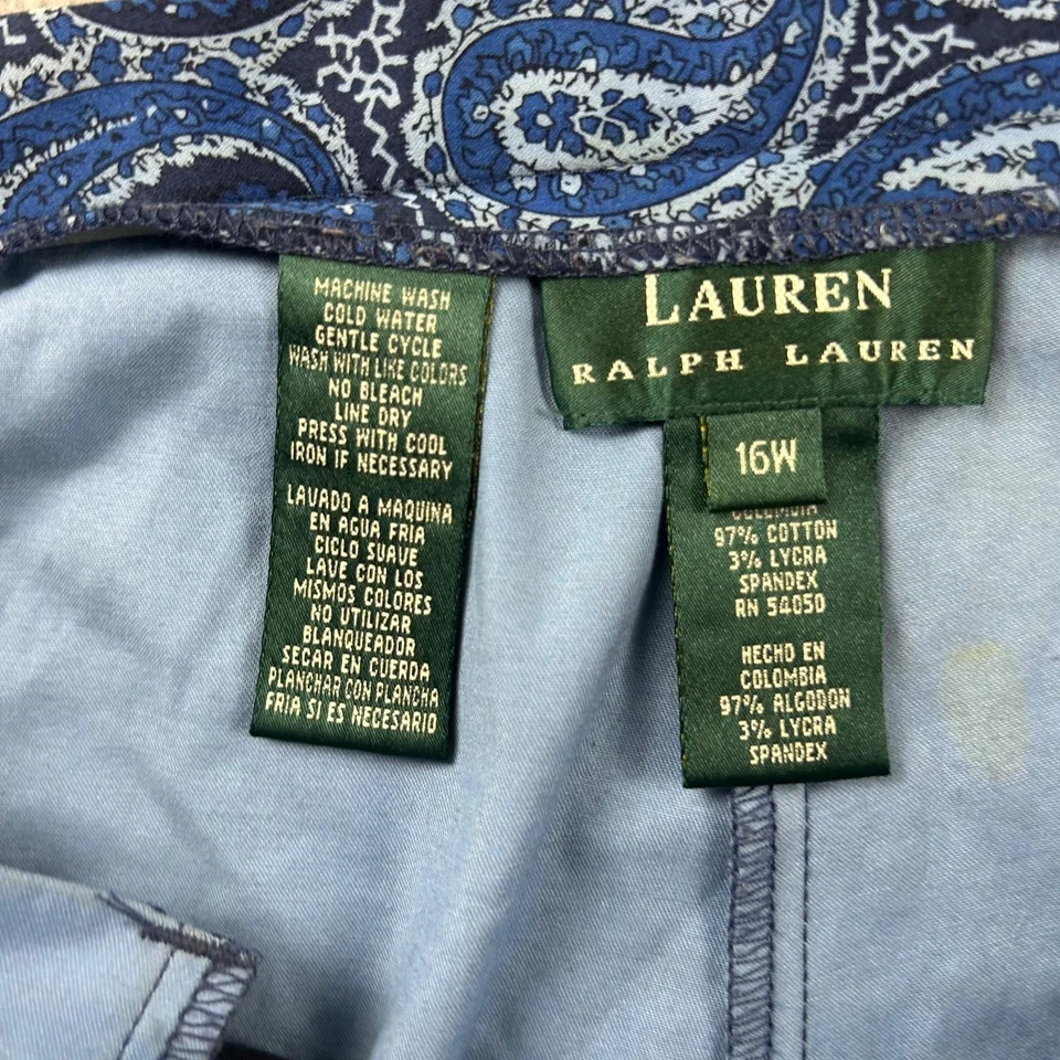 Pantalones Lauren Ralph Lauren para mujer 16W azul cachemira pierna recta bolsillos delanteros * Foto 2 de 4