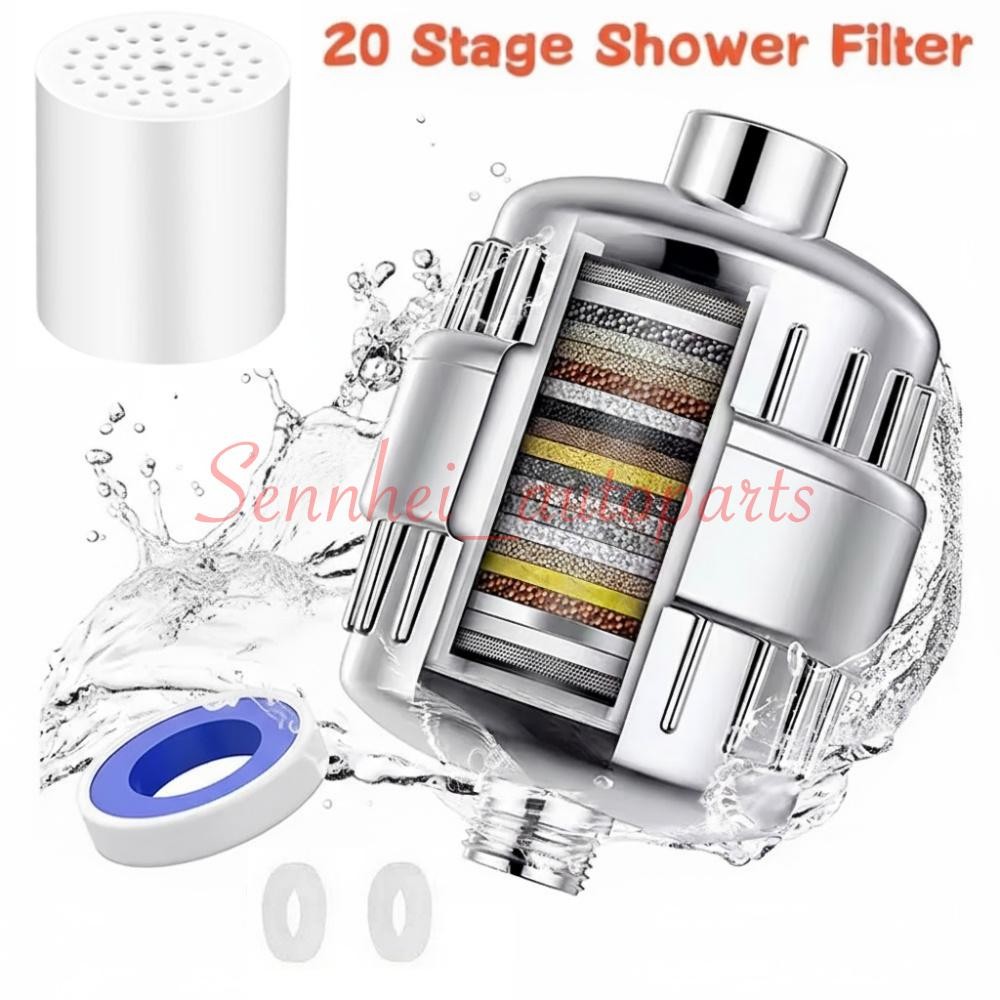 20 Stage Shower Head Filter Purifier with Filter for Hard Water Softener US