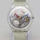 Vintage Swatch Slim Jelly Fish GK100 Mens Watch 34mm Skeleton 1985