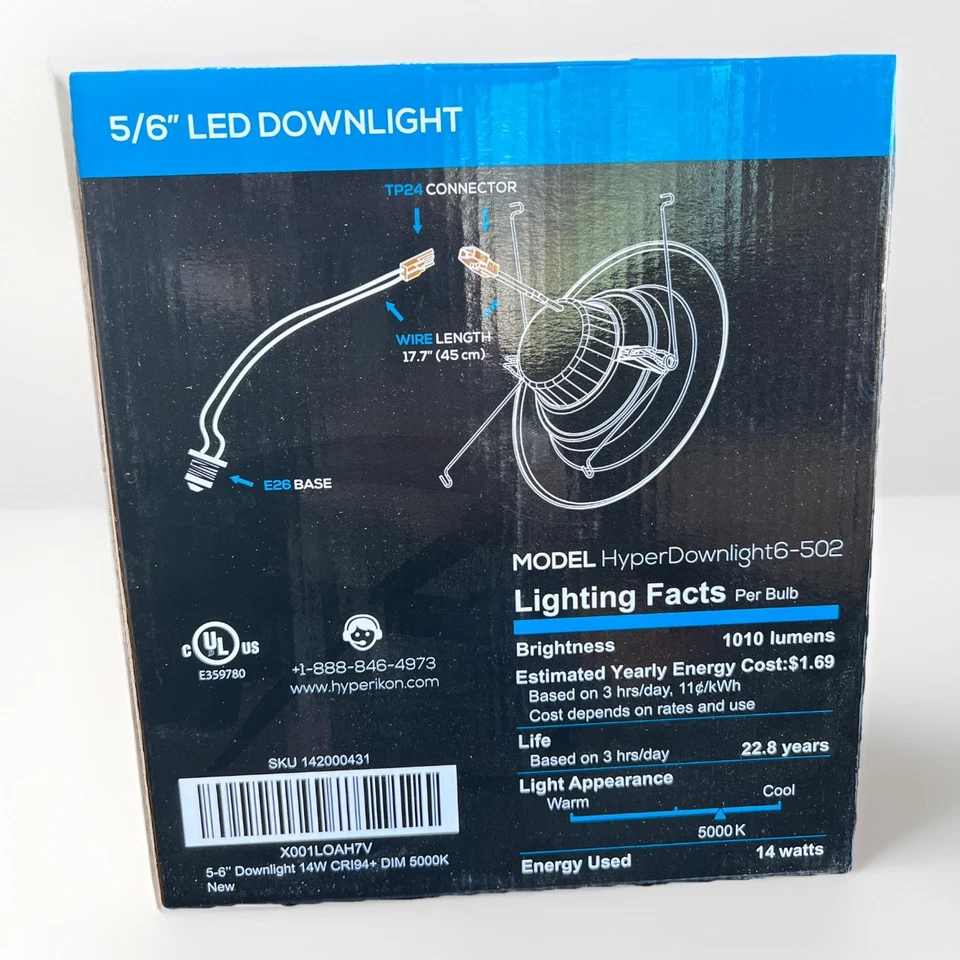 Hyperikon HyperDownlight6-402 LED 5-6” Downlight 14W 4000K Daylight Glow - Image 3 of 4