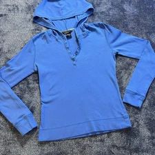 Vintage Victoria’s Secret Moda International Blue Henley Hoodie Top