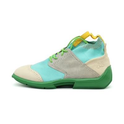 John Fluevog Herren Future Angel Sportschuh Grü Multi Leder Top Sneaker EU 46