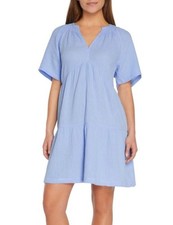 Gap Women's Relaxed Fit Soft Cotton Blue Gauze Tiered Dress Size XL NWT