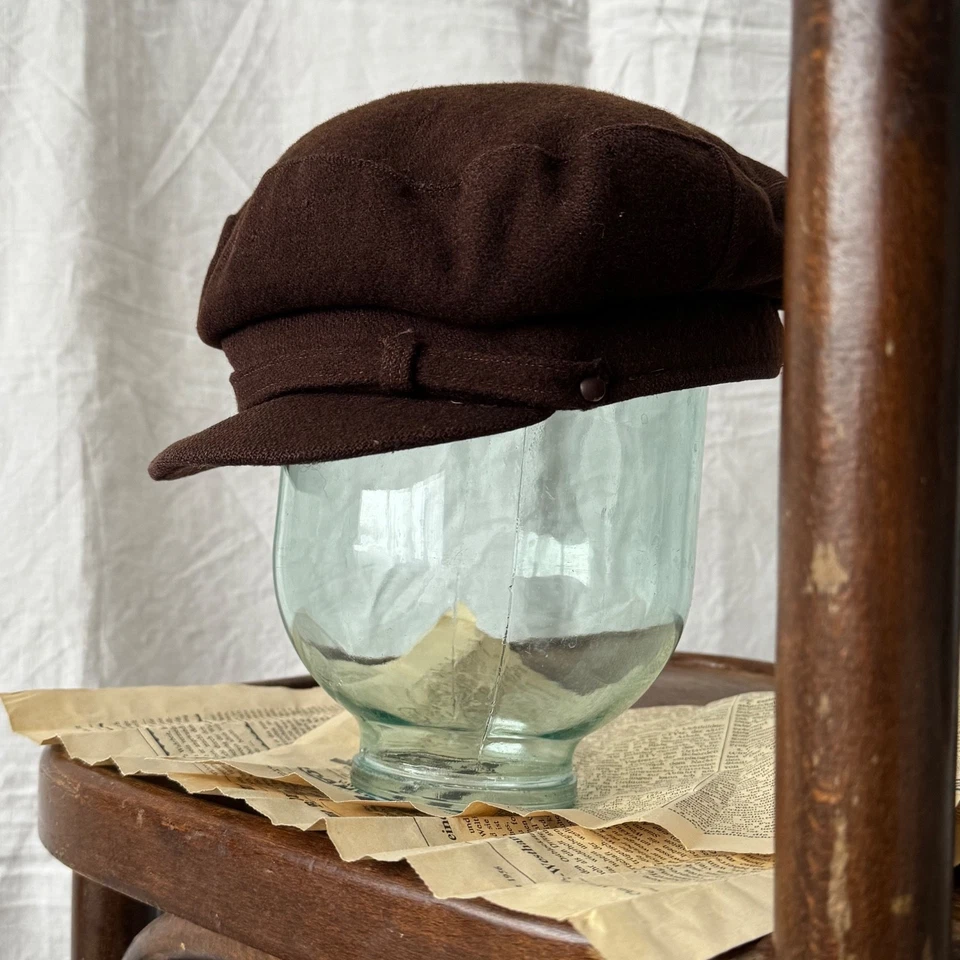 Sombrero bretón marrón lana Polonia años 30 vintage/antiguo ropa de trabajo Foto 2 de 4