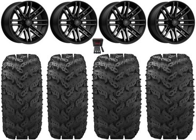 MSA Black Rogue 14'' UTV Wheels 26'' Reptile Tires Can-Am Commander Maverick