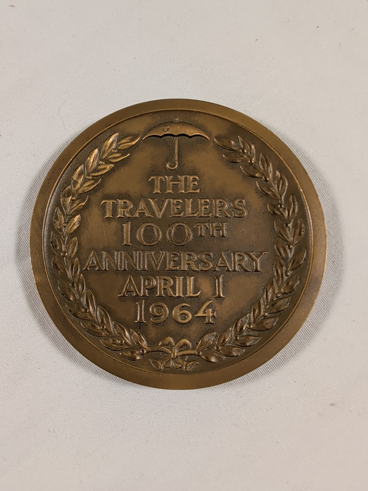 1864 - 1964 Bronze Medal Medallion The Travelers Insurance 200 Years Anniv. 115G