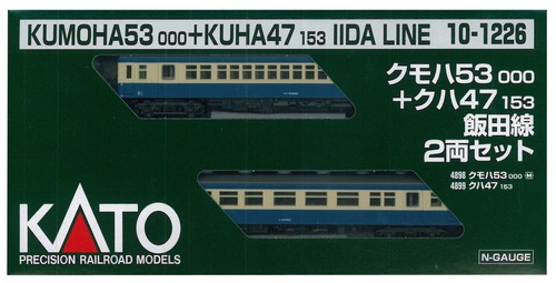 Juego de 2 vagones modelo tren KATO N calibre Kumoha 53000+Kuha 47153 línea Iida 10-1226 | Zustand: New