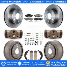 Front Rear Brake Rotor Ceramic Pad And Drum Kit (9Pc) For Jeep Cherokee Wrangler