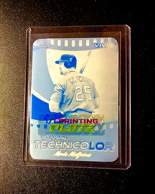 Mark McGwire 1/1 Print Plate 2025 Leaf Vivid Glorious SP 1 of 1 Baseball #1 Cyan