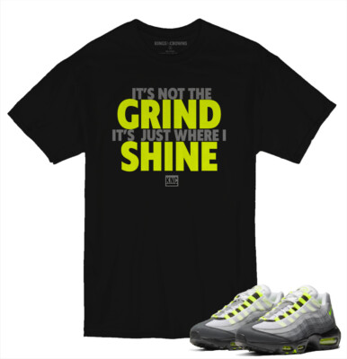 Tee shirt For Nike Air Max 95 Cool Grey Neon Green Black Sneakers