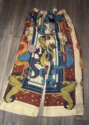 Brand New Max Mara Weekend Fluid Print Silk Trousers Size UK 6 US 4