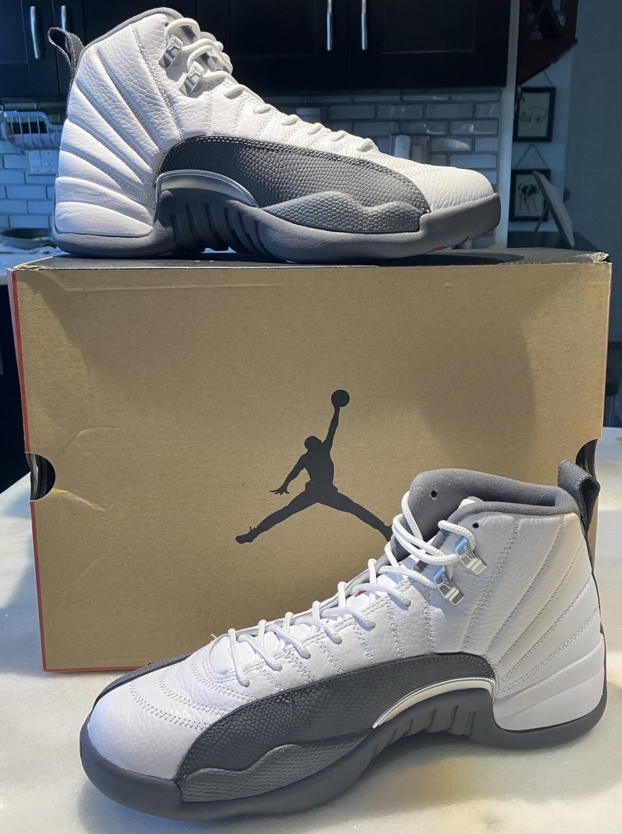 Air Jordan 12 Retro White/Gym Red-Dark Grey Sneakers Size Men 12