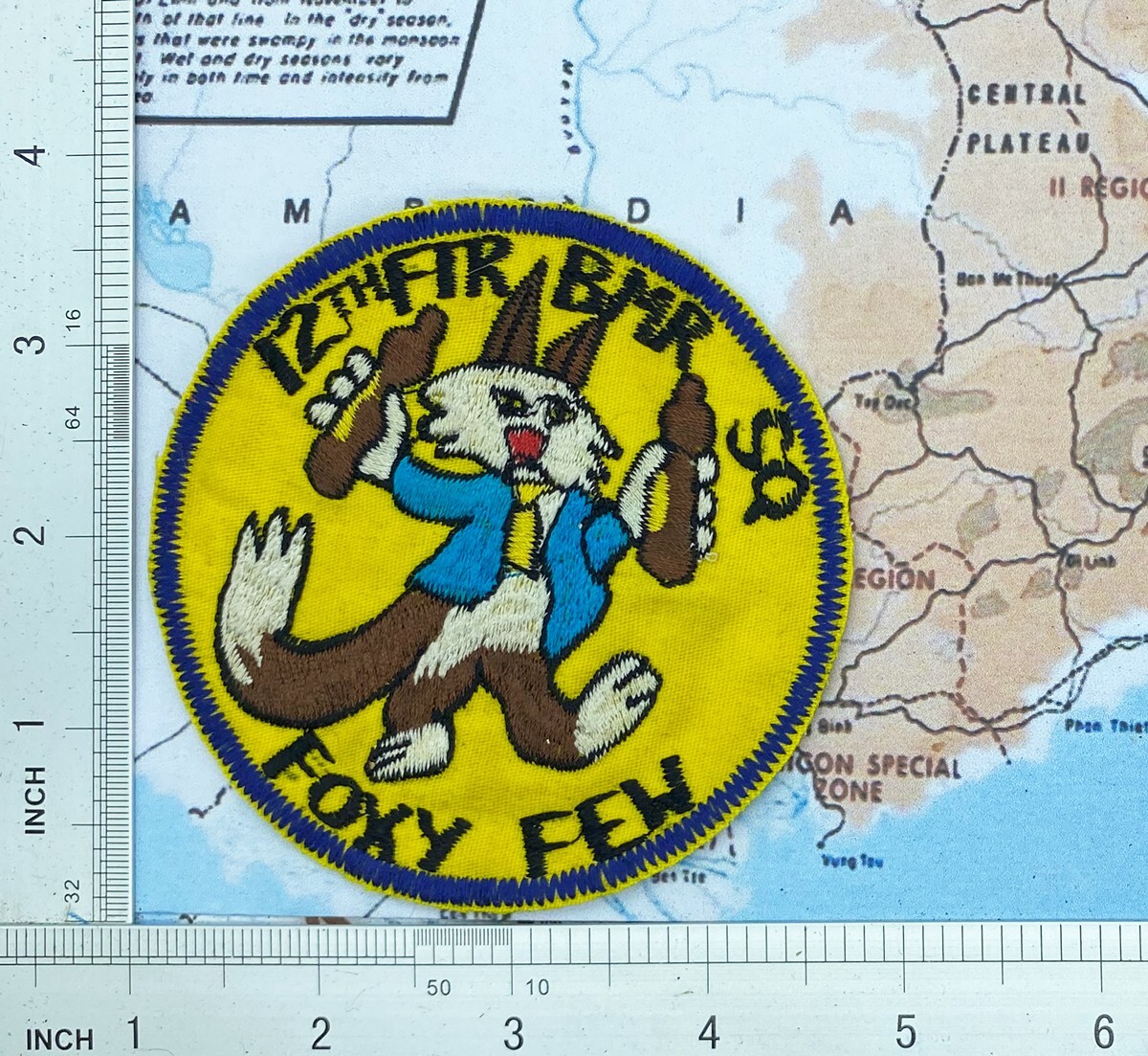 Patch , USAF , 12th Fighter Bomber Squadron patch , foxy few , t4