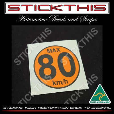 Temporary Spare Wheel Max 80km/h Decal/Sticker HSV Holden SS GTS VT V2 ...