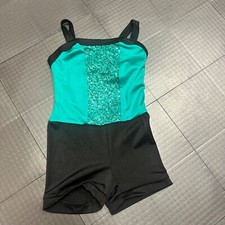 WEISSMAN SMALL CHILD GREEN AND BLACK DANCE COSTUME
