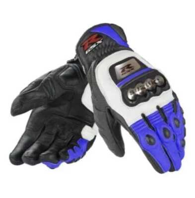 Suzuki GSXR Blue Motorcycle Leather Racing Gloves Motorbike Riding Gloves S-2XL