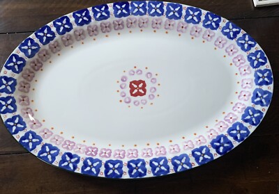 Boho Boutique Stoneware Serving Platter 16 In H X 11 In W