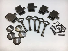 Cabinet Front Door Lock and Key Set of 5 in Antique Finish