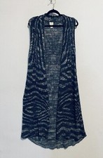 Chicos 2 Sweater Womens Large12 Sleeveless Open Cardigan Metallic Duster Boho