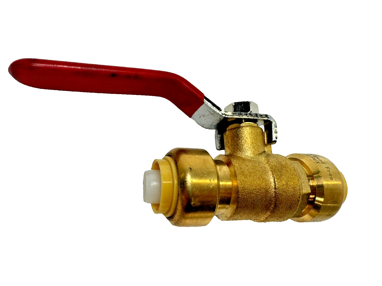 (2-PACK) 1/2" Push Fit Ball Valve for PEX, PVC, Copper, Red (Hot Water) Lever Op