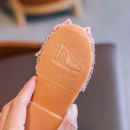 Princess sandals for girls, a flat and comfortable shoe with sparkling stones - Picture 5 of 19