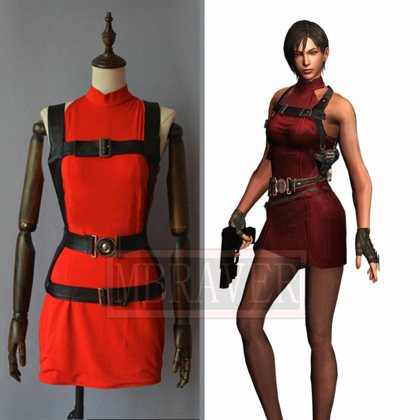 New! Resident Evil 5 Movie Ada wong Blue Dress Cosplay Costume 