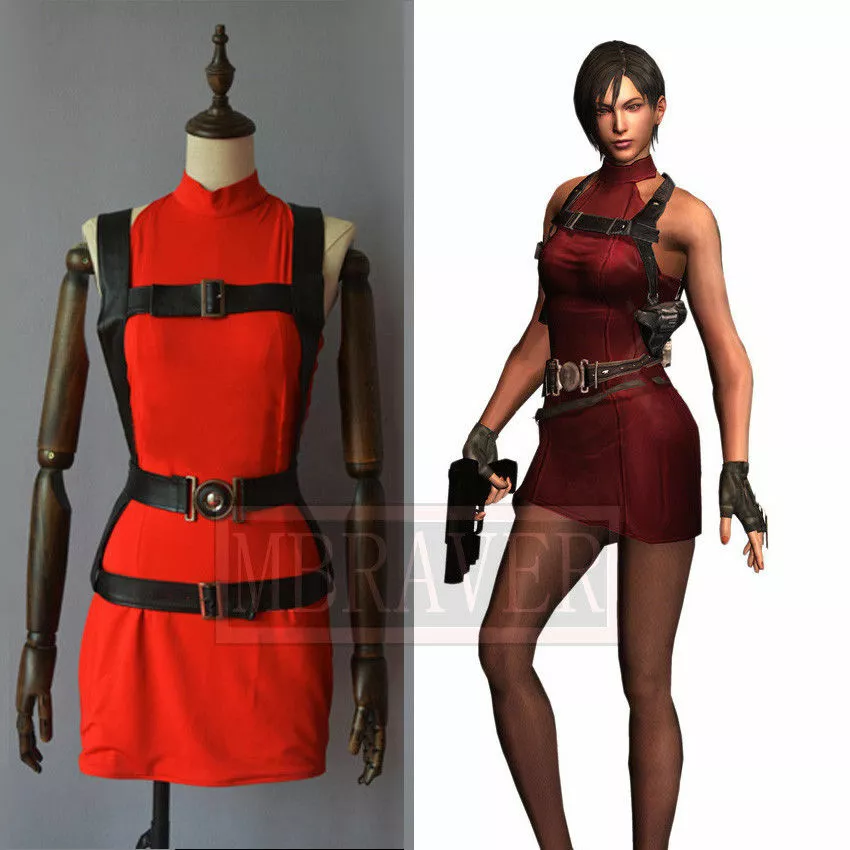 BIOHAZARD 2 / Resident Evil 2 Heroine Ada Wong Cosplay Costume Dress@Y1