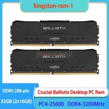 Crucial Ballistix 32GB 2x 16GB PC4-25600 DDR4-3200MHz Memory 288-pin 1.35V
