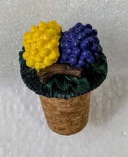 Grapes Cork Bottle Stopper Collectible Grapevine Vinyard Wine Gift Barware New