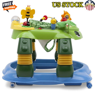 3-in-1 Infant Activity Walker Rocker Toy Center Height Adjustable Turtle New