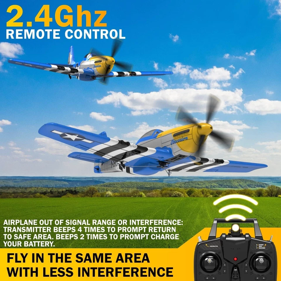 Beginner-Friendly RC Plane with 3 Modes & Stabilization - 12 Minute Flight Time - Image 4 of 4
