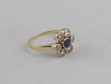 *RAR* Schöner Damenring Saphir Diamanten von 1,0 ct. in 585 Gelbgold