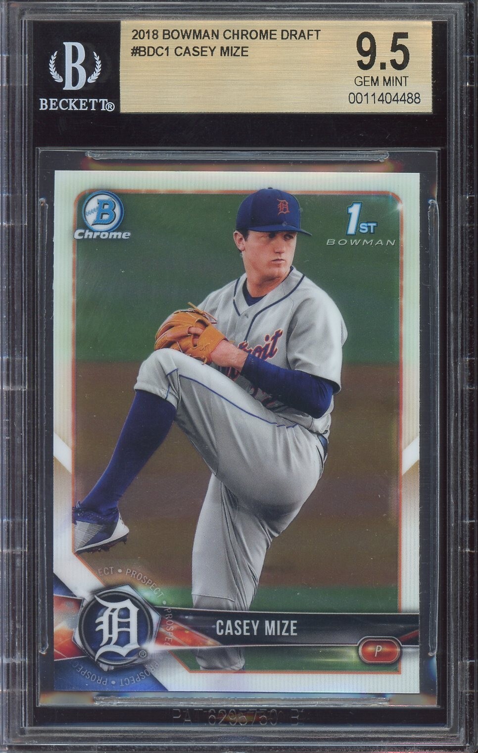 2018 Bowman Draft Chrome #BDC-1 Casey Mize BGS 9.5
