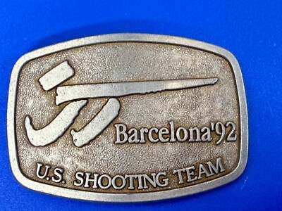 US Shooting Team Barcelona 1992 Olympics Commemorative Vintage Belt Buckle