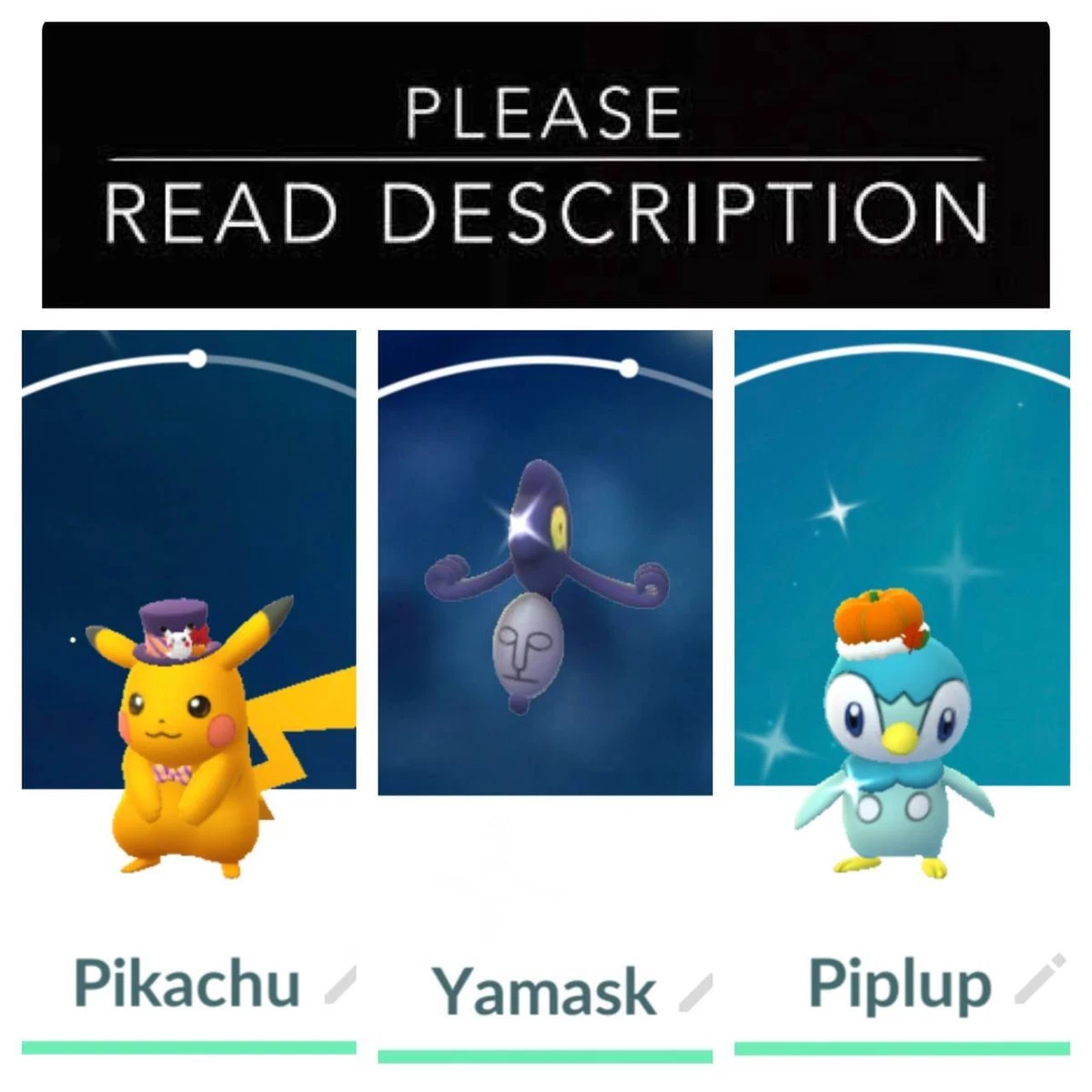 Shiny Pikachu ( Holiday Costume ) Pokemon Trade Go