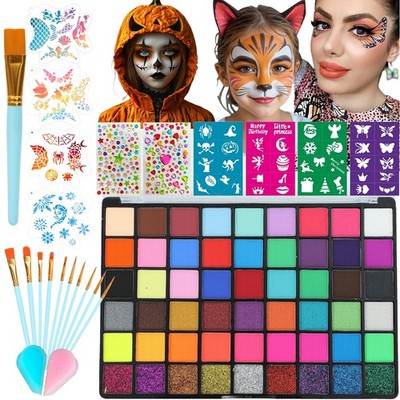 Painting Kit for , 54 Colors Professional Paint Makeup Kit Non-Water Activate...