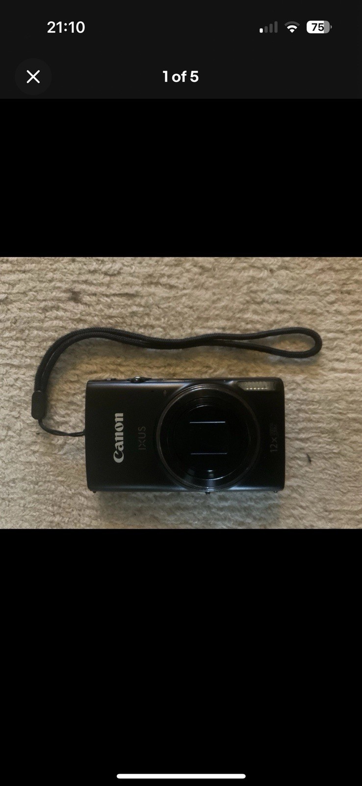Canon IXUS 285 HS Compact Digital Camera Black, 20.2MP, 12x Zoom