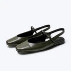 Women's Real Leather Cowhide Closed Toe Slingback Flats Sandals Mary Jane Shoes