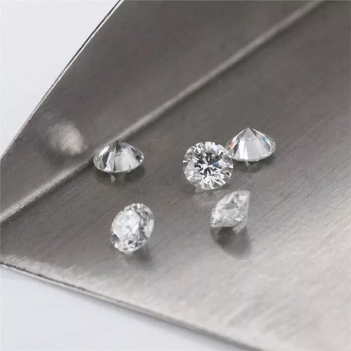 Certified 1 mm Round Cut CVD Diamond I Color IF Clarity 10 Pcs Diamond Lot - Picture 1 of 8