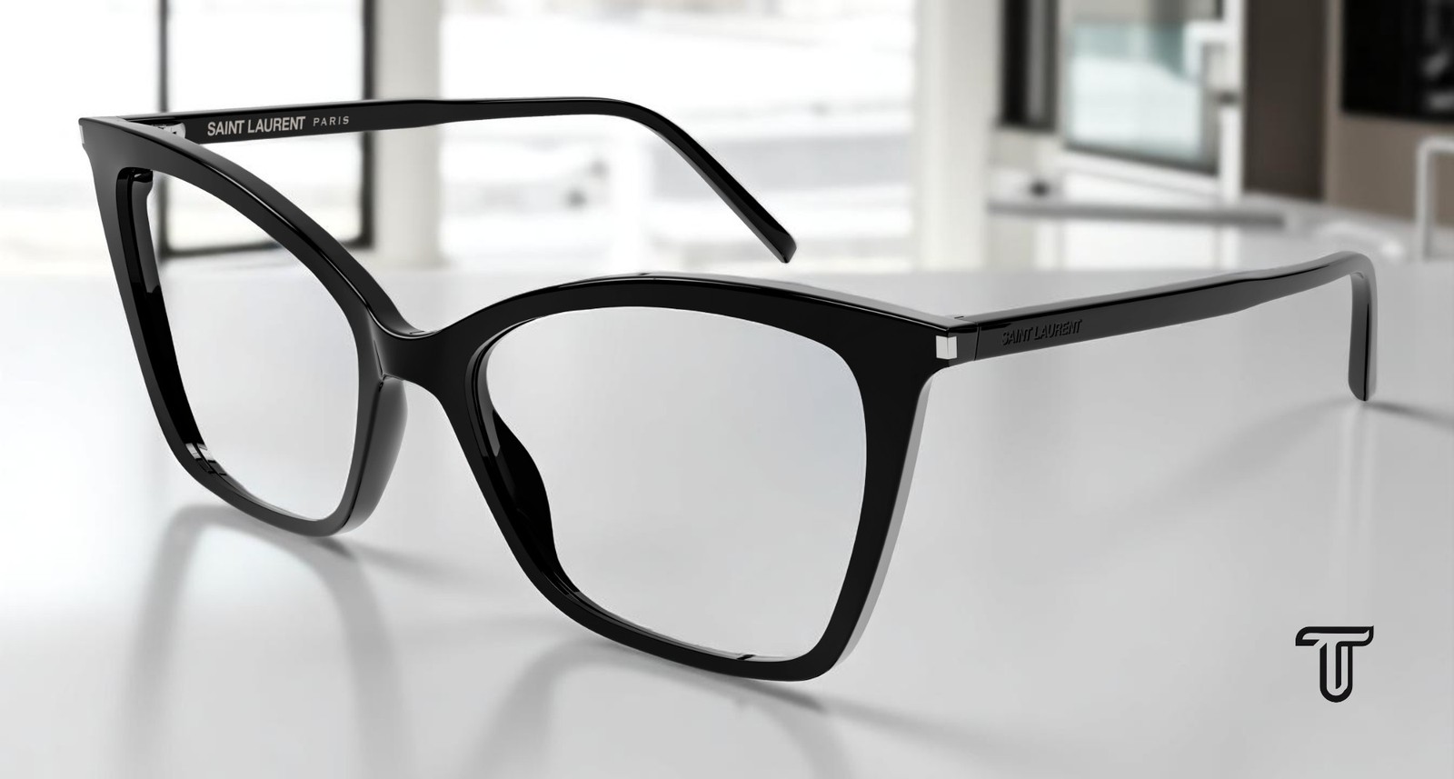 Occhiali da sole donna SAINT LAURENT SL 386 SUN 001 occhio di gatto nero trasparente 53 mm