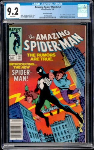 Amazing Spider-Man #252 Marvel 1984 Newsstand Ed 1st App Black Costume CGC 9.2